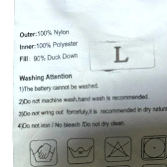 Heated Down Vest Men's Large Black Quilted Battery Powered Puffer Tested - Picture 6 of 7